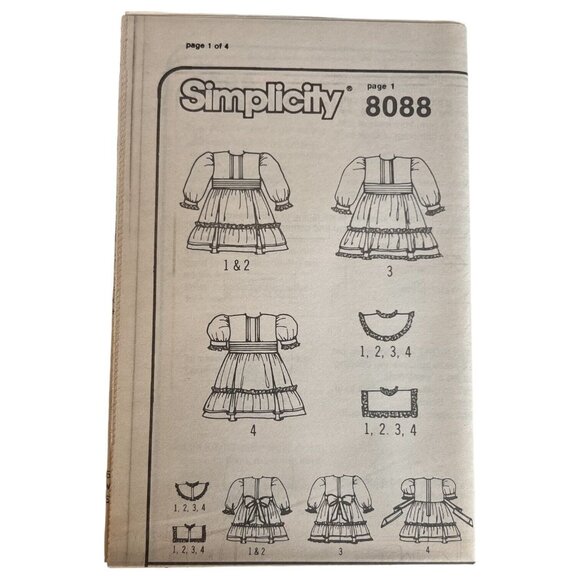 NEW Simplicity 8088 Sewing Pattern Daisy Kingdom Toddler Girl Size 2-4 Dress VTG - Picture 4 of 6